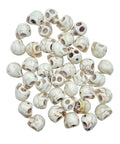 40 Pack 12mm White Skull Beads For Jewelry Making Howlite Skeleton Beads scattered on a surface, ideal for goth craft supplies.