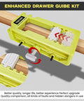 Green Door Hinge Jig For Quick Install No Fuss All In One Router Template shown from top view on wooden beam