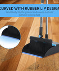 No Sweat Heavy Duty Broom And Dustpan Combo Set Crafted With A Rust Resistant Steel Handle To Manage Daily Sweeping Jobs Indoors Or Knock Dirt Off The Driveway Fast with curved rubber lip design for seamless floor cleaning.