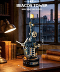 3D Puzzle For Adults Beacon Tower Model Kit With Lights And Moving Engine Propeller, 139 Pcs Mechanical Building Set For STEM Learning, 4.4-inch desk display