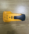 Top view of Stud Finder Wall Scanner Wood and Metal Detector showing light indicators and buttons on yellow body.