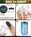 Solar Mason Jar Lantern Lights With Jar Lid 30 LED Fairy String Lights On 9.84 Ft Copper Wire 20 Hangers Waterproof Outdoor Lantern
