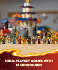 NINJAGO Tournament Temple City Building Kit For Teens 14 Plus Fans Of Dragons Rising with 13 minifigures in epic battle setting.