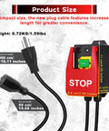 110V To 120V Single Phase On Off Paddle Switch For Table Saws And Router Tables With Extended 3M Power Cord And Receptacle