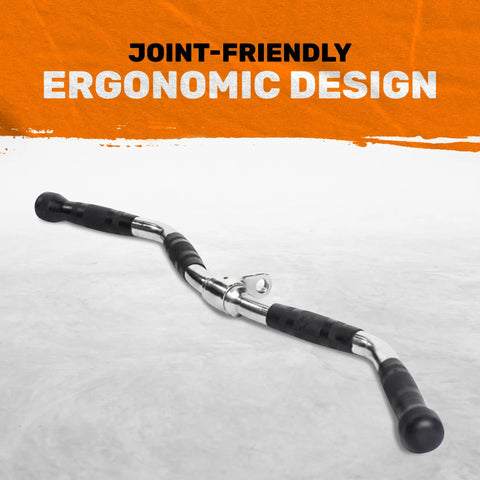 Ergonomic Multi Grip Curl Bar Cable Attachment for Home and Commercial Gyms with Non Slip Handles