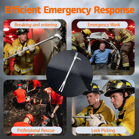 30 Inch Halligan Bar For Fire Rescue And Forcible Entry Beefy Forged Steel Tool with Precision Geometry used by firefighters