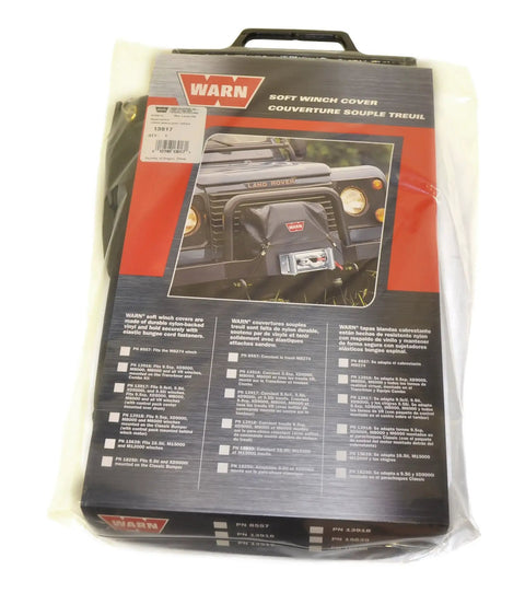 Packaging of Soft Winch Cover With Elastic Bungee Cord Fasteners For 9 5Ti And XD9000i Winches Black Heavy Duty Weatherproof