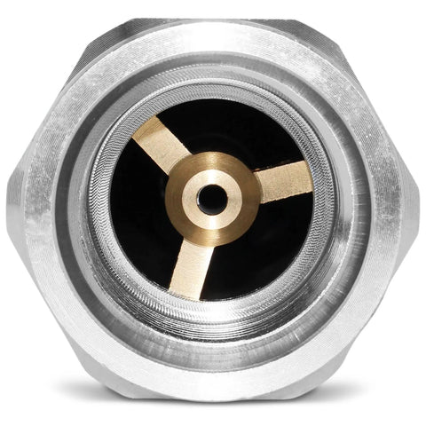 Front view of Summit Hydraulics 3/4 in SAE-12 flat-face hydraulic quick-connect coupling with brass insert.