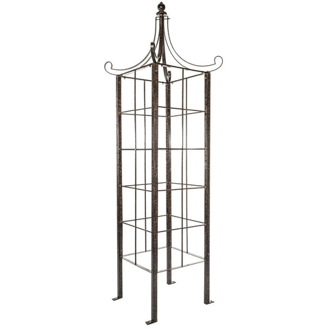 Seven And A Half Foot Tall Iron Garden Obelisk Trellis For Climbing Roses Clematis And Jasmine Heavy Duty 77 Lb Freestanding Showpiece