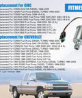 Diesel Fuel Lift Pump Replacement E8413 For Chevy GMC 6.5L Trucks C2500 C3500 K2500 K3500 G2500 G3500 1992-2002 Replacement Also Fits E520 8012 15754298 OT18046 BGV100 P74222 with list of compatible models and truck image.