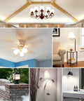 Super Bright A15 LED Ceiling Fan Bulb 6W 60W Equivalent in various home lighting settings