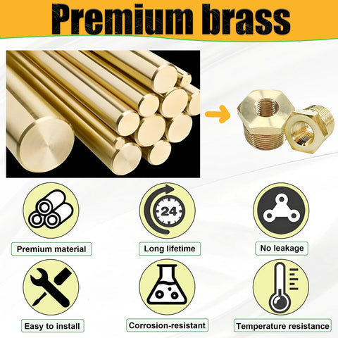 Two brass 3/8 MNPT to 1/4 FNPT reducer fittings (2 pcs) from Amazon.