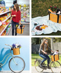 Front Bike Basket For Dogs With Easy Install Quick Release Handlebar Mount, Folding Detachable Carrier for shopping and cycling