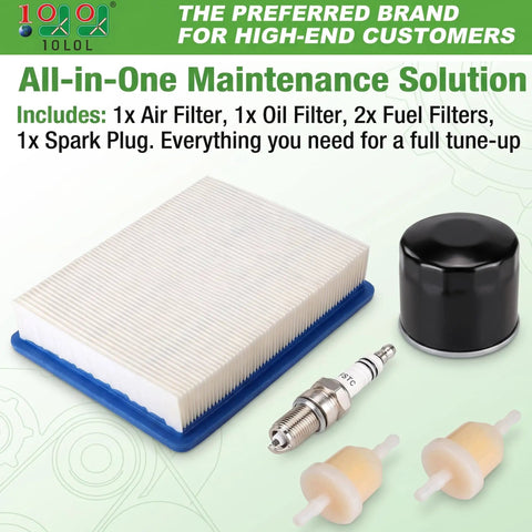 Fresh Golf Cart Tune Up Kit For Club Car Ds Gas Carts With Fe290 Fe350 Engines includes air filter, oil filter, fuel filters, and spark plug.