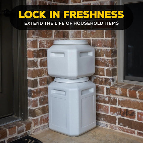 Heavy Duty Airtight Pet Food Storage Container With Bonus Scoop Holds Fifty Pounds Dry Kibble Locks Out Pests Smooth Keeps Every Batch Crispy Fresh Ready To Scoop Any Time Now
