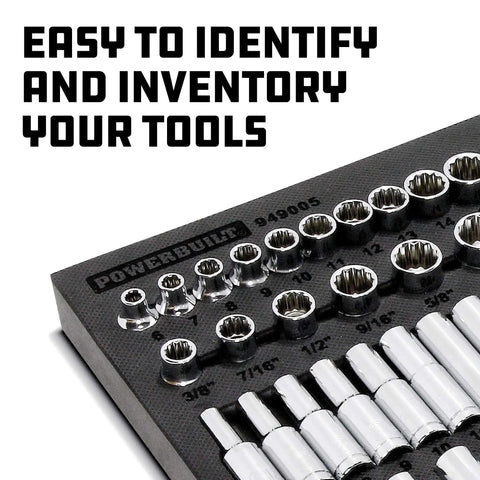 Beefy Socket And Ratchet Tool Set With Extensions And Deep And Shallow Sockets Organizer Tray 54 Piece Three Eighths Inch Pro Tech
