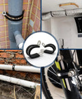 Close-up of ZIPCCI 1/2 inch rubber-lined cable clamps, pair, for securing pipes, hoses, and wires.