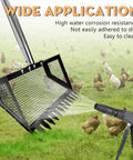 Heavy Duty Chicken Poop Scooper And Rake 2 In 1 With A 10 Inch Wide Scoop And Adjustable Stainless Steel Handle for cleaning coop