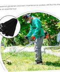 Eight Piece Aerator Sandal Straps Replacement Set for Lawn Aerator Shoes shown near gardener mowing lawn