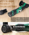 Cordless Car Buffer Polisher Kit With Dual Action And Rotary Modes, 1 Inch And 3 Inch Heads, shown with lithium battery