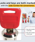 Top Lid Lock And Key Set For Gumball Capsule Machines GV25 GV18, CK02 key and lock with code marking, vending machine use