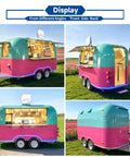 Heavy Duty Commercial Pizza Food Truck, Turnkey Mobile Catering Trailer With Built In Walk In Fridge, exterior view from different angles