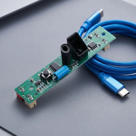 Smart Trash Can Sensor Board Replacement With Reliable Performance And Easy Install For Household And Kitchen Garbage Bins Plastic And Metal Circuit Board Parts For Touchless Waste Bin, green PCB with USB-C cable