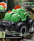 Monster Truck RC Car For Kids Waterproof 1to20 Scale Dinosaur Monster Trucks With 2 Batteries 2.4GHz All Terrain Remote Control