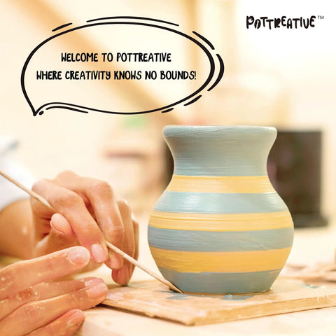 Painting pottery with brush from Air Dry Clay Kit For Adults And Beginners Pottery Starter Set With Tools And Step By Step Guide No Kiln Needed Easy DIY Craft For Date Night Art Hobby Gift Safe Non Toxic And Fun.
