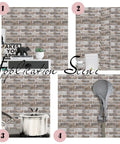 Application scenes of Peel And Stick Brick Wallpaper Tiles 12 Sheets 11.7 By 11.7 Inch Removable Backsplash for kitchen and bathroom decor.