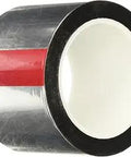 Durable Polyester Film Tape For Protective Masking And Surface Shielding, 2.83 Inch Width, 72 Yard Roll. Silver film with red stripe.