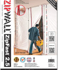 Four Pack 2.5 Foot Doorway Barrier Panels, Reusable Nylon Fabric With Heavy Duty Zippers in use for room partitioning
