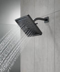 Siderna Shower Arm Flange Matte Black RP51034BL Replacement Part For Brizo Shower System in use with water flow