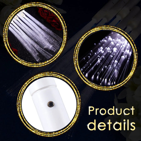 White Fiber Optic Wands Glow Sticks Light Up LED Sparklers For Weddings And Parties, 14 Inch, 24 Pieces, 3 Light Modes
