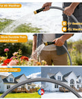 GUKOK 100 ft garden hose; flexible, non-expanding water hose for all-weather outdoor garden use.