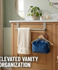 Over Cabinet Door Towel Rack Set 2 Pack Stainless Steel Hand And Dish Towel Holders For Kitchen Or Bathroom No Tools Needed