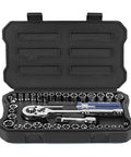 39-Piece Drive Socket Set With Quick-Release Ratchet, One Quarter Inch And Three Eighth Inch Drives, Cr-V Metric And Imperial Sockets