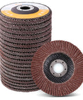 LotFancy flap discs for angle grinder, 20-pack, 4.5 x 7/8 in, Type 27, aluminum oxide, grits 40–120