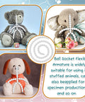 144 Piece Doll Armature Set With 4Y And 4X Chest Connectors Flexible Plastic Ball Joints For Stuffed Animals And Bears DIY