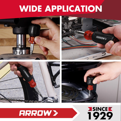 Must-Have Two-Piece Multi-Screwdriver Set With 11-In-1 Standard And 5-In-1 Stubby Bit Kit in various applications
