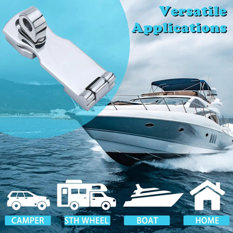 Marine Grade Door Hasp Anti Rattle Boat Latches With Turning Padlock Eye Mount 316 Stainless Steel next to yacht