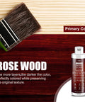 Brush applying Rosewood Water Based Wood Stain For Indoor And Outdoor Furniture Non Toxic Fast Drying Cabinet Varnish Eco Friendly Low Odor Wood Finish 8.5 Fl Oz.