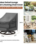 Heavy Duty Outdoor Patio Chair Covers 2 Pack For Swivel Lounge And Rocking Chairs Waterproof Black Fits 30W X 34D X 38.5H