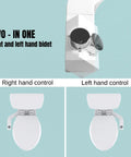 Ultra Slim Bidet Attachment For Toilet With Dual Nozzles For Feminine And Posterior Wash, Easy Left Or Right Hand Install knob control
