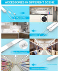 Plug In Ceiling Light Bar Two Foot LED Tube 5000K Daylight Bright Linkable Garage Fixture 18W No Flicker No Buzz scenes