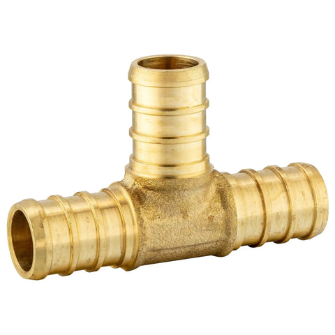 Pack Of 100 Half Inch PEX Brass Fittings And Stainless Steel Clamps Kit With Tee, Elbow, And Coupling, 70 Clamps, 10 Each Fittings, Lead Free PEX