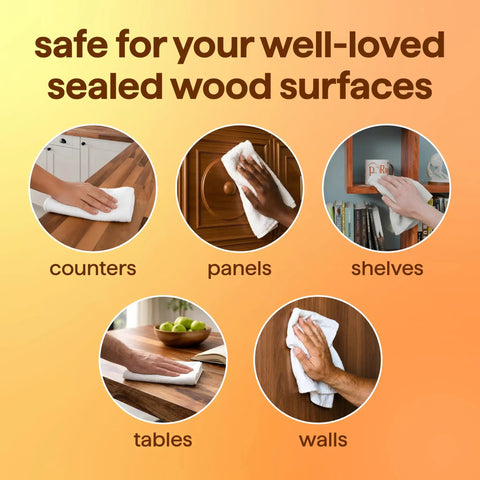 Daily Wood Cleaner Spray With Warm Almond Essence Knocks Out Stubborn Dust And Kitchen Grit While Skipping The Greasy Baggage Before It Sets In On Your Favorite Cabinetry And Hardwood used on sealed wood panels and surfaces.