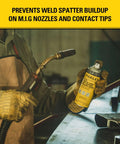 Welder using Heavy Duty Welding Anti Spatter Spray 2 Pack 8.5 Oz Each For Arc Mig Tig Tips and Surfaces Silicone Based Non Flammable Formula
