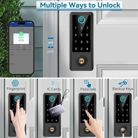 Step Up Your Daily Home Security Routine With This Smart Fingerprint Door Lock Featuring A Rock Solid Handle Set For Seamless App Control Quick Auto Lock And Truly No Sweat Keyless Entry Access