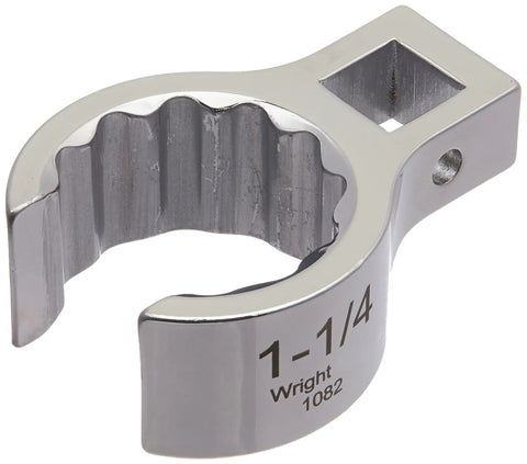 Half Inch Drive 12 Point Crowfoot Wrench For Flare Nut Size One And A Quarter Inch Heavy Duty Automotive Repair Tool Chrome Finish